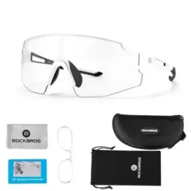 Rockbros 10172 UV400 white photochromic cycling glasses