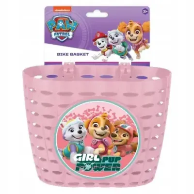 Front basket Paw Patrol for girls, pink