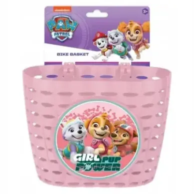Front basket Paw Patrol for girls, pink