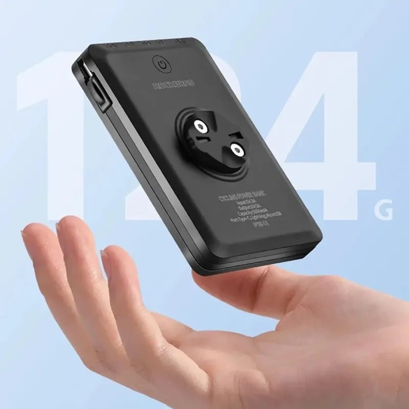 Rockbros JP008 front bike light with power bank for under the speedometer