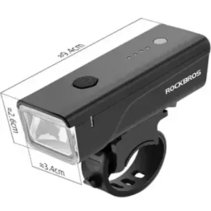 Rockbros Bike light + USB-C - USB-A cable 260 lm Black