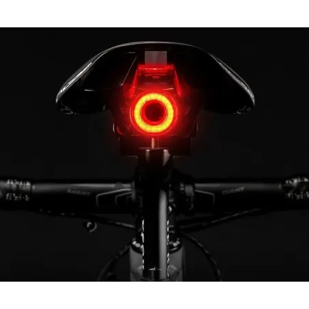 Rockbros Q5 black rear bicycle light with intelligent STOP system