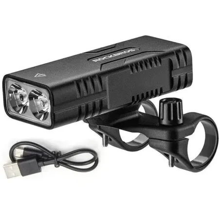 Rockbros Bike light with power bank function + USB-C to USB-A cable, 850 lm, black