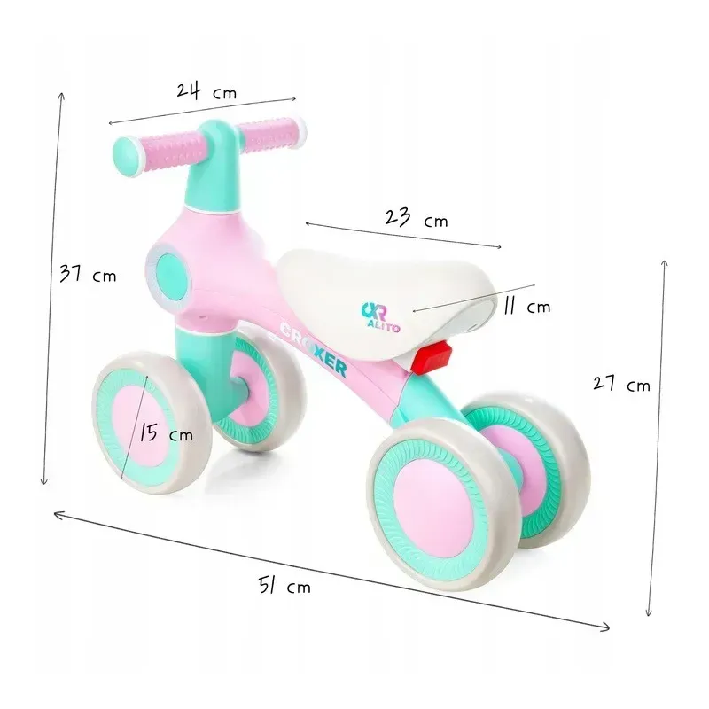 4 Wheel Balance Bike Croxer Alito Pink 4 Wheel Balance Bike Croxer Alito Pink