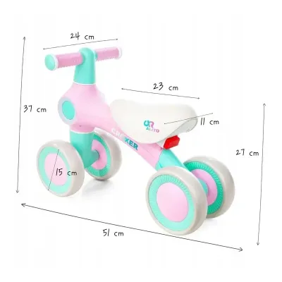 4 Wheel Balance Bike Croxer Alito Pink