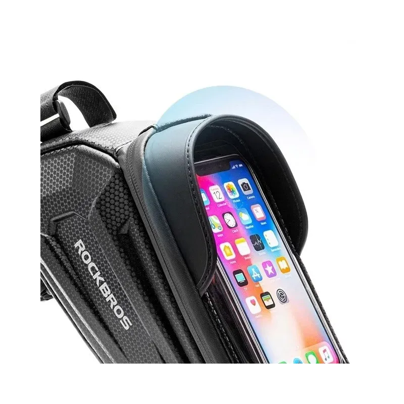 Rockbros B68-1 Bike frame bag Phone pocket 1.7l Black