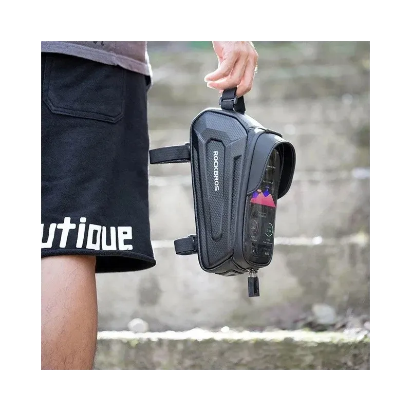 Rockbros B68-1 Bike frame bag Phone pocket 1.7l Black