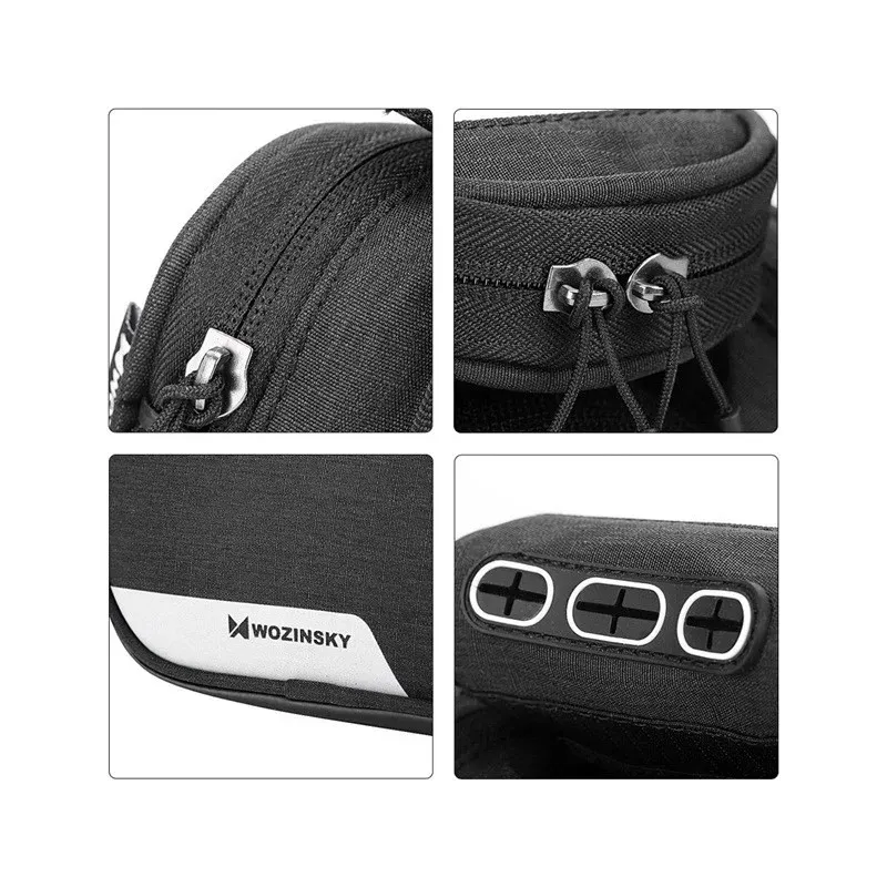 Wozinsky WBB7BK Bike bag for frame + detachable phone case Black