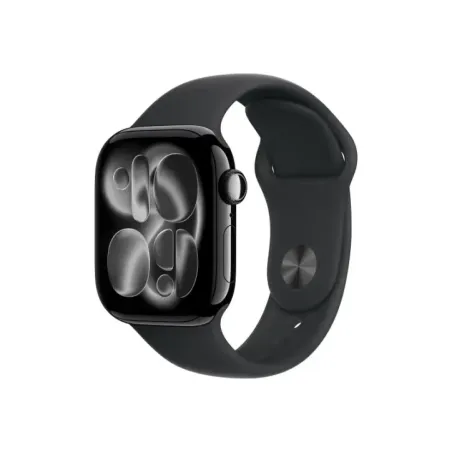 Apple Watch Series 11u00a0GPSu00a042mmu00a0Jet Black Aluminium Case with Black Sport Band - M/L