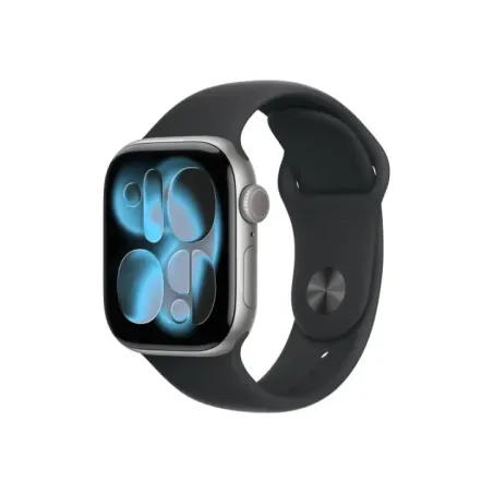 Apple Watch Series 11u00a0GPSu00a042mmu00a0Space Grey Aluminium Case with Black Sport Band - M/L