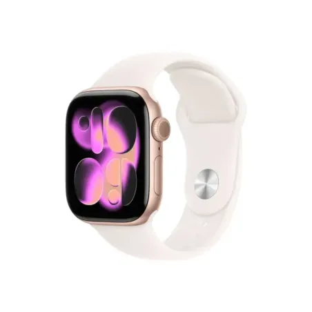 Apple Watch Series 11u00a0GPS + Cellular 42mm Rose Gold Aluminium Case with Light Blush Sport Band - M/L