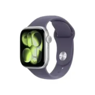 Apple Watch Series 11u00a0GPS + Cellular 42mm Silver Aluminium Case with Purple Fog Sport Band - M/L