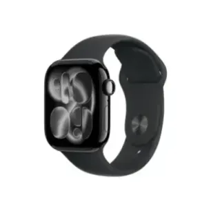 Apple Watch Series 11u00a0GPS + Cellular 42mmu00a0Jet Black Aluminium Case with Black Sport Band - S/M