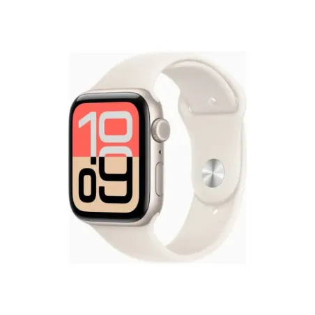 Apple Watch SE 3u00a0GPS + Cellular 44mmu00a0Starlight Aluminium Case with Starlight Sport Band - S/M