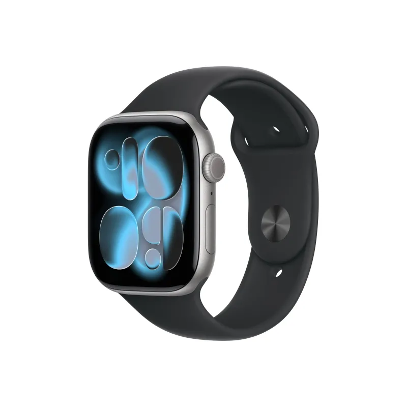 Apple Watch Series 11u00a0GPSu00a046mmu00a0Space Grey Aluminium Case with Black Sport Band - M/L