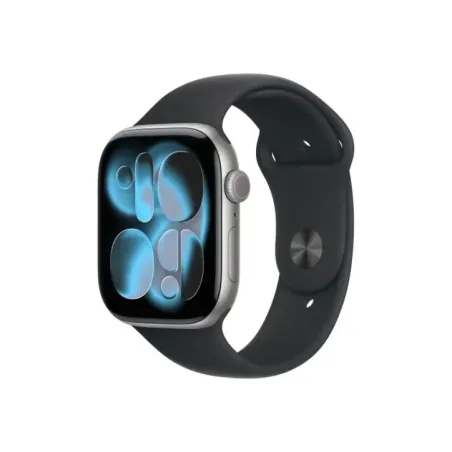 Apple Watch Series 11u00a0GPSu00a046mmu00a0Space Grey Aluminium Case with Black Sport Band - M/L