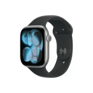 Apple Watch Series 11u00a0GPS + Cellular 46mm Space Grey Aluminium Case with Black Sport Band - M/L