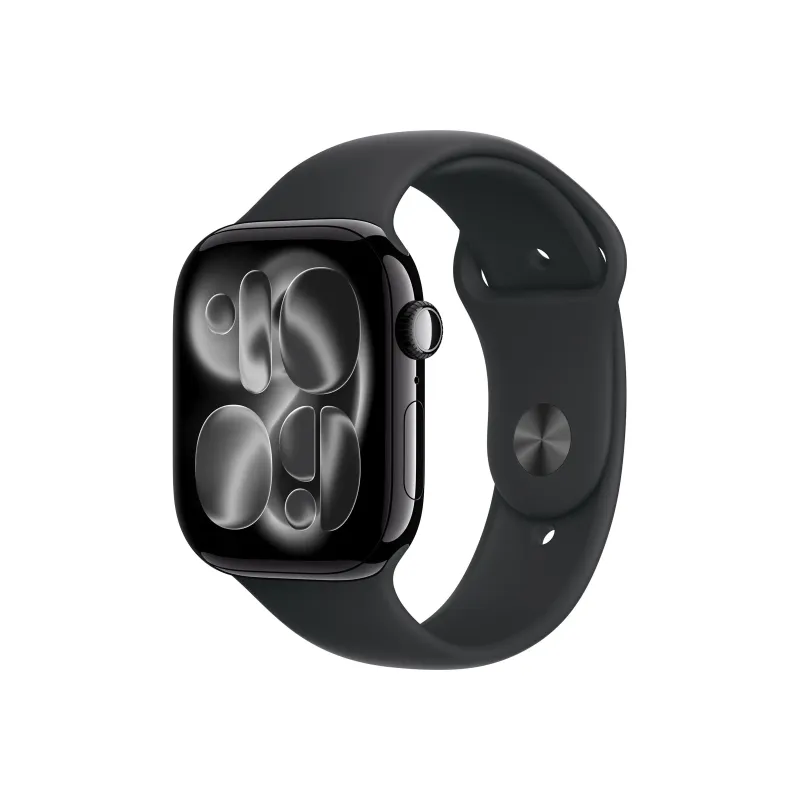 Apple Watch Series 11u00a0GPS + Cellular 46mmu00a0Jet Black Aluminium Case with Black Sport Band - M/L