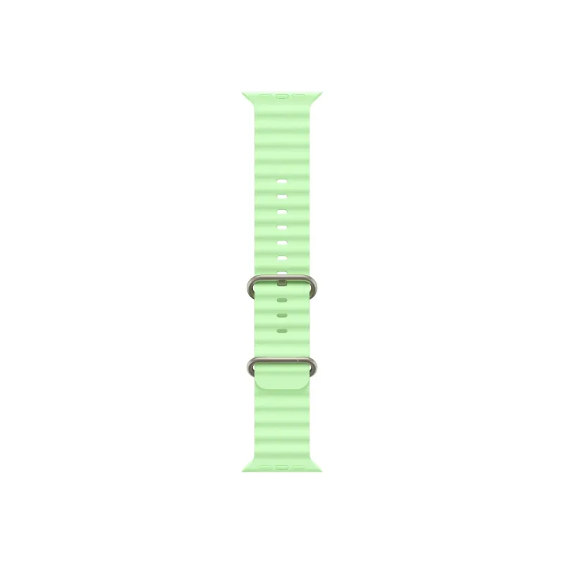 Apple 49mm Neon Green Oceanu00a0Band - Natural Titanium Finish