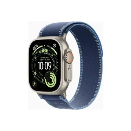 Apple Watch Ultra 3u00a0GPS + Cellularu00a049mmu00a0Natural Titanium Case with Blue/Bright Blue Trail Loop - S/M