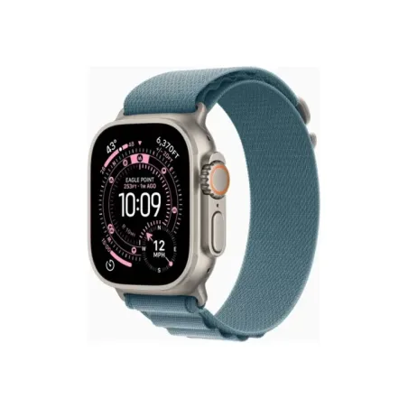 Apple Watch Ultra 3u00a0GPS + Cellularu00a049mmu00a0Natural Titanium Case with Light Blue Alpine Loop - Medium