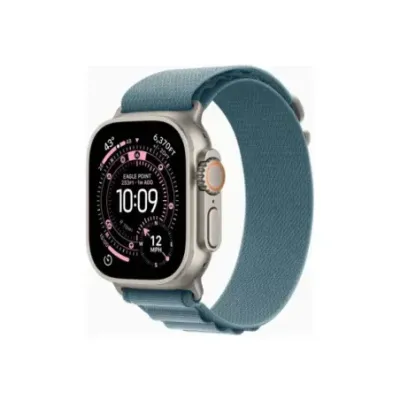 Apple Watch Ultra 3u00a0GPS + Cellularu00a049mmu00a0Natural Titanium Case with Light Blue Alpine Loop - Medium