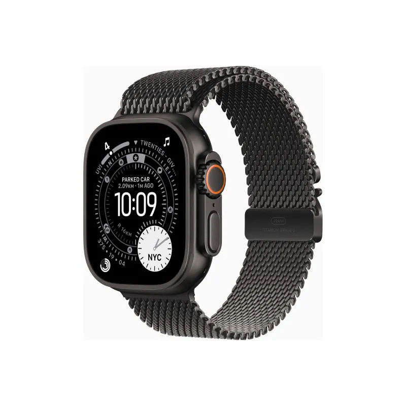 Apple Watch Ultra 3u00a0GPS + Cellularu00a049mmu00a0Black Titanium Case with Black Titanium Milanese Loop - Medium