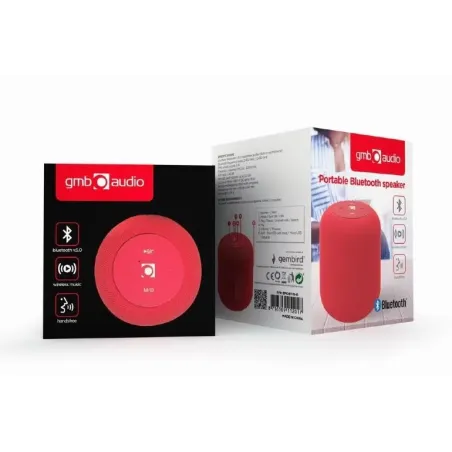 Portable Speaker GEMBIRD Portable/Wireless 1xMicroSD Card Slot Bluetooth Red SPK-BT-15-R